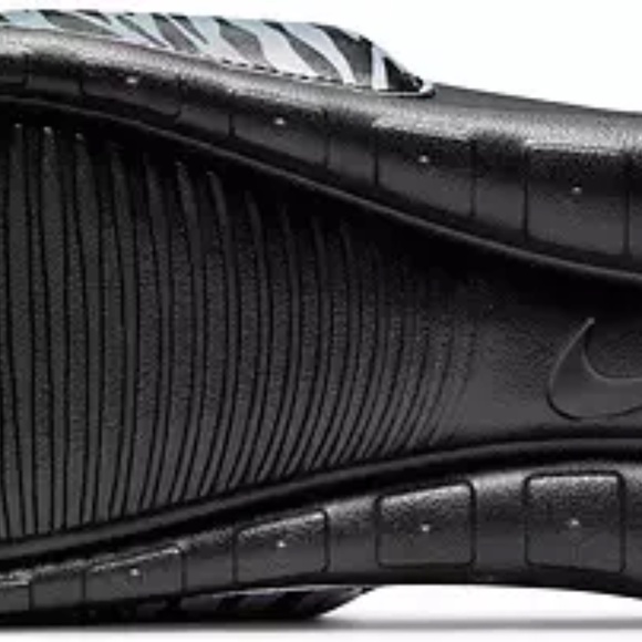 NEW Women's Nike Logo Print Slipper Slides Sandals Metallic Zebra 6 - Picture 7 of 10